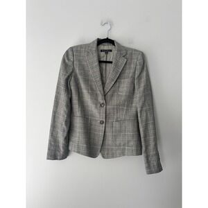 Brooks Brothers Women's Moon Linen Wool Plaid 2-Piece Pant Suit Blazer UK Size 6